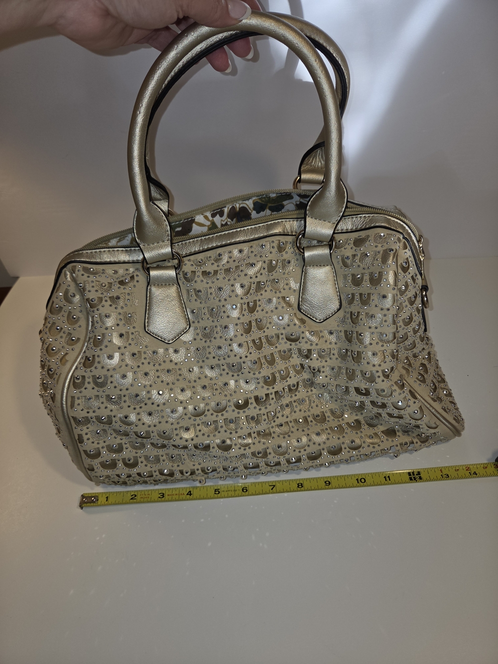 NWT Ruby Ruby Collection Metallic Gold Shoulder Bag With Strap